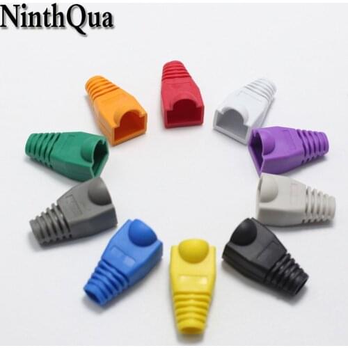 10Pcs CAT5E CAT6 RJ45 Plugs Ethernet Network Cable Strain Relief Socket Boots Caps RJ-45 Connector Silicone Cap