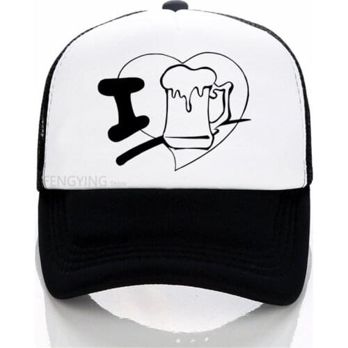 I IOVE BEER Print Women cap Cotton Casual Funny baseball cap summer sports mesh trucker hat