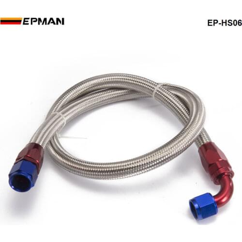AN10-0A AN10-90A 1.2 Meter Oil Fitting and Stainless Steel Braided Hose End Adapter Kit EP-HS06