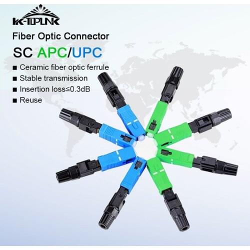 100% Tested Fiber Optic Fast Connector FTTH SC APC Single Mode Fiber Optic Adapter SC UPC FTTH SC Fiber Connector Field Assembly