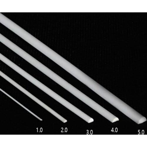 100pcs 1-5mm Scale ABS Smooth Plastic Model Half Round Rod For Architectural Model Layout Making Materials