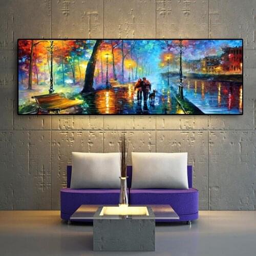 Diamond Painting Autumn street Scenery 5D DIY Diamond Mosaic Romantic lover Full Square Diamond Embroidery Crafts Kit Decorative