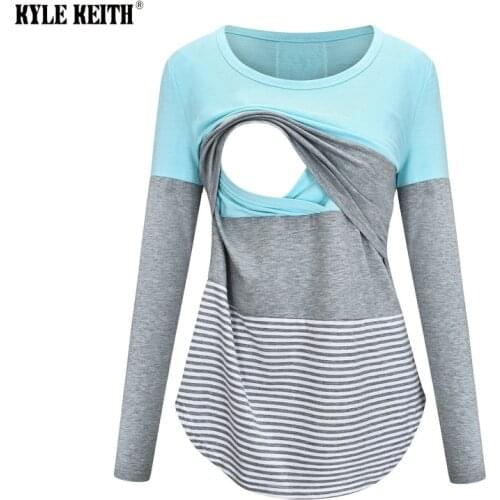 Maternity Blouses Long Sleeve O-Neck Breastfeeding Shirt Tops Pregnancy Clothing Nursing Casual Pregnant T-Shirts