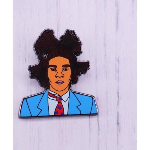 Michel Basquiat Hard Enamel Pin graffiti art brooch painter badge