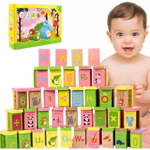 Childrens Toys 100 Characters Food Digital English Domino Building Blocks