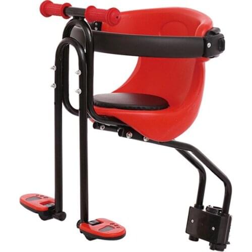 Child Bicycle Safe Baby Seat Infant Front Place Saddle Cushion with Backrest Foot Pedals Bike Newborn Pew Easy Install