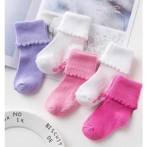 5Pairs/lot Cotton Baby Socks Spring Comfortable Breathable Lace Fashion Sport Short Socks Baby Girls Socks