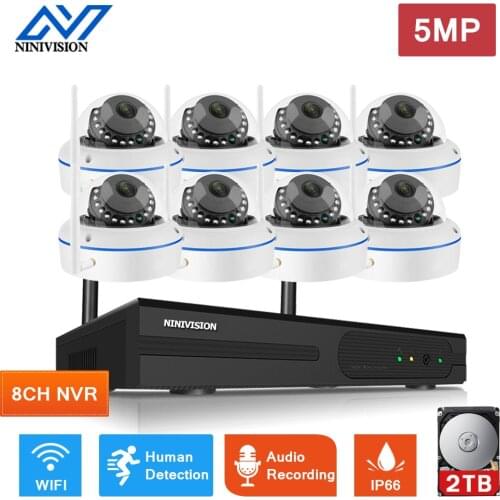 H.265 8 Channel Outdoor CCTV Security Camera Wifi Wireless System 5MP 8CH Wifi NVR Kit Waterproof Video Surveillance IP Camera