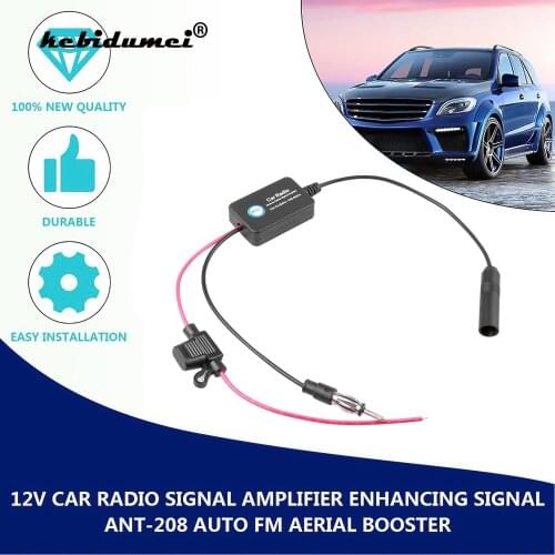 Kebidumei Car Radio Amplifier Car Radio Aerials Auto FM Antenna Signal Amp Amplifier Booster Radio FM Signal Enhancer Device