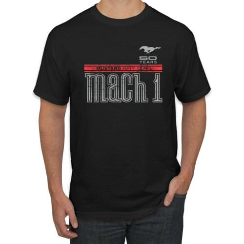 American Car Mustang 50 Years Logo Mach Classic Emblem Cars and Trucks T-Shirt Homme 2019 for Tall and Big Men Offensive T Shirt