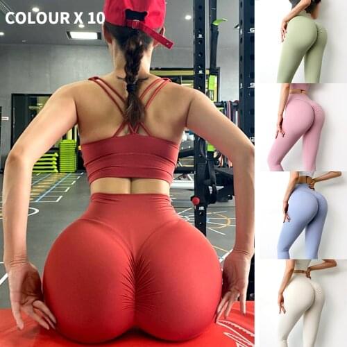High Waist Seamless Leggings Fitness Elastic Slimming Yoga Sweatpants Gym Sports Scrunch Butt Running Training Tight Women Pants