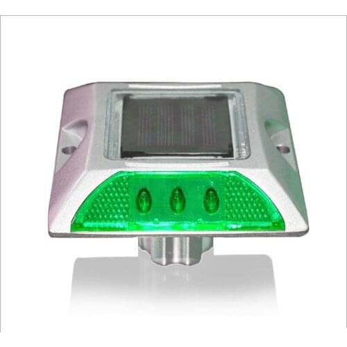 Flashing mode Green color Solar Aluminium Road Stud