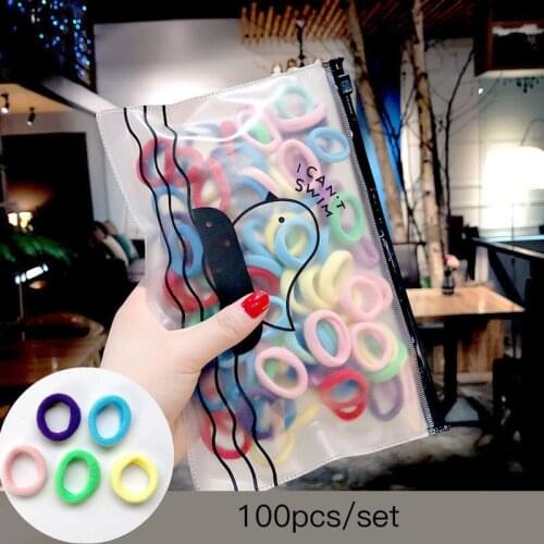 MISANANRYNE Girls Colorful Nylon Small Elastic Hair Bands Children Ponytail Holder Rubber Bands Headband Hair Accessories