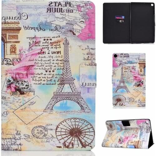 Coque Fashion Coloured Drawing PU Leather Tablet Shell for Samsung Galaxy Tab A Case T510 T515 10.1 Inch 2019 Stand Cover+pen