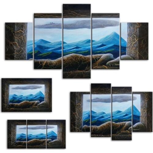 Modular Hd Prints Blue Mountain Cool Blue View Pictures Home Decoration Painting Canvas Poster Frame Wall Art For Living Room