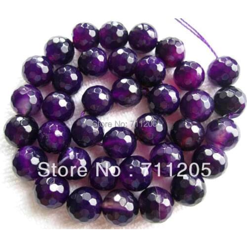 Wholesale 39pcs ,10mm Faceted Purple agates Round loose beads ,Min.Order $10, provide mixed wholesale for all items