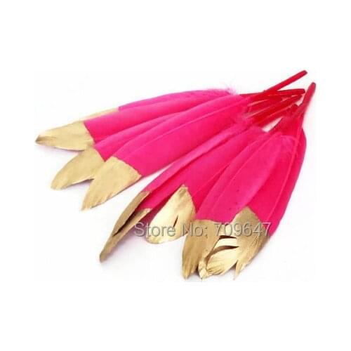 Plumas!Gold Dipped Feathers,Hot Pink Gold Dipped Feathers, Feather Wedding Garland, Decorative Feathers, Party Supplies
