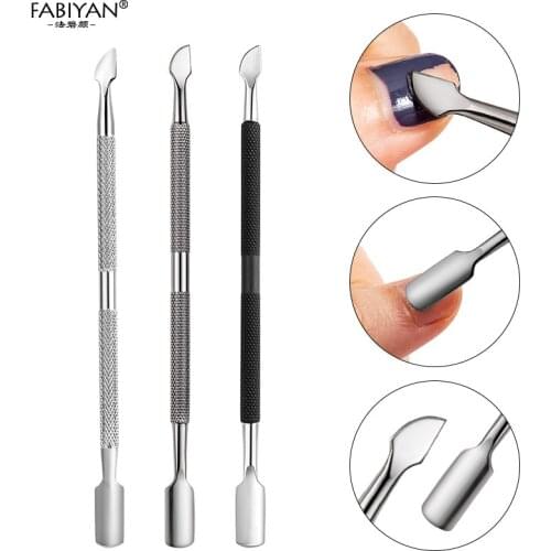 Nail Art Files UV Gel Polish Dead Skin Remove Manicure Pedicure Clean Care Tools 8 Colors Stainless Steel Cuticle Spoon Pusher