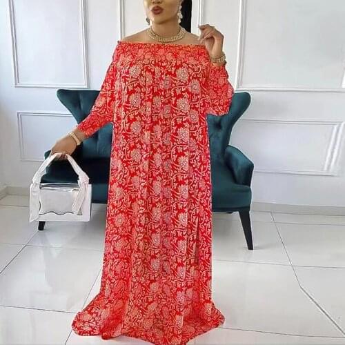 Off Shoulder Loose Maxi Dress Elegant Evening Party Robes Dress