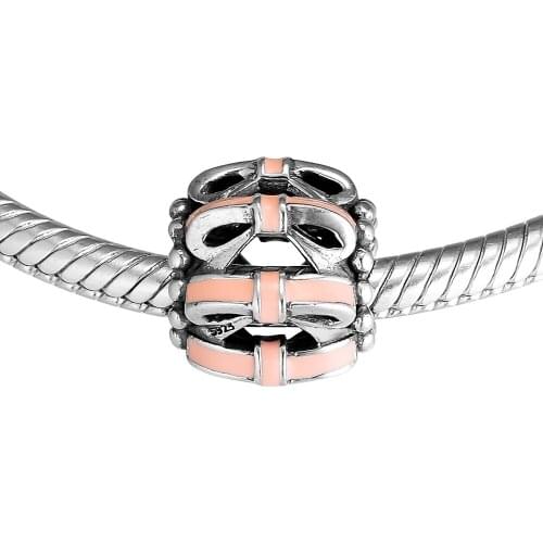 Fits For Pandora Braclets Sweet Sentiments Charms with Pink Enamel 100% 925 Sterling Silver Beads Free Shipping