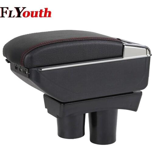 For Citroen C-elysee/ Peugeot 301 2012-2016 Armrest Box USB Charging Heighten Double Layer Central Content Cup Holder Ashtray