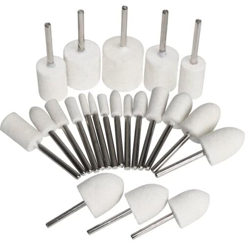 10Pcs/5Pcs Wool Felt Mounted Polishing Buffing Wheel OD 3-20mm grinding head For Dremel Drill Rotary Tool 3mm Shank