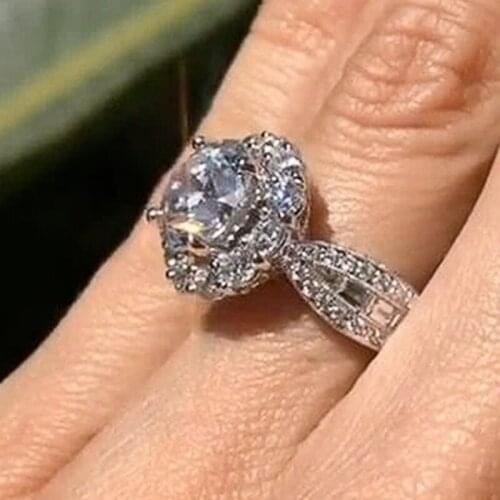 CAOSHI Luxury Exquisite Women Wedding Rings Gorgeous Ring with Dazzling Zirconia Stylish Engagement Accessories Timeless Jewelry