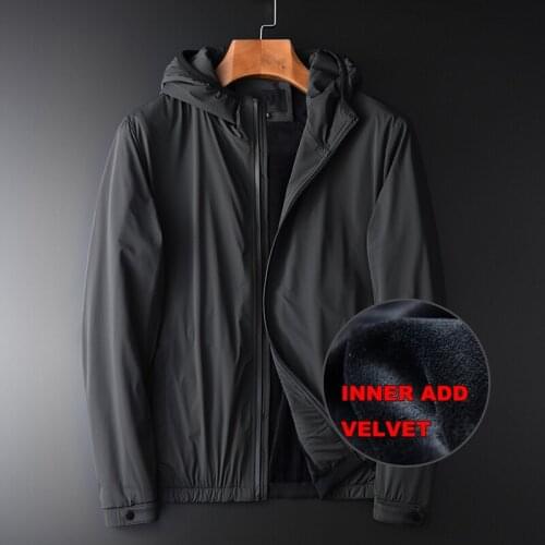 Hooded Luxury Inner Add Velvet Mens Jackets Autumn And Winter Pleuche Man Coats Plus Size 4XL