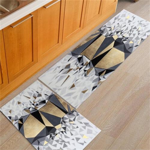 Gray Geometric Abstract Rug Entrance Mat Anti-slip Kitchen Rug Washable Floor Rug Bedroom Doormat Inside Tatami Mat Bedside Mat