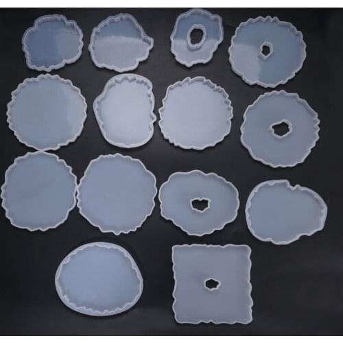Coaster Silicone Mold DIY Crystal Epoxy Moulds Coaster Molds Decoration Silicone Mould Irregular Tea Coaster Mould For Family