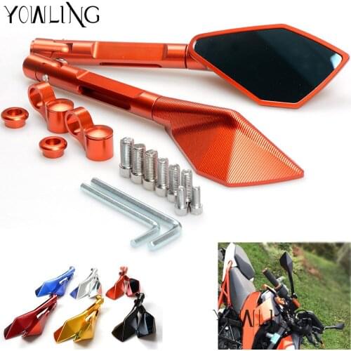 Universal Motorcycle mirrors Aluminum CNC motorbike Side mirror rearview for 690 uper Adventure 1290 1050 2015 2016