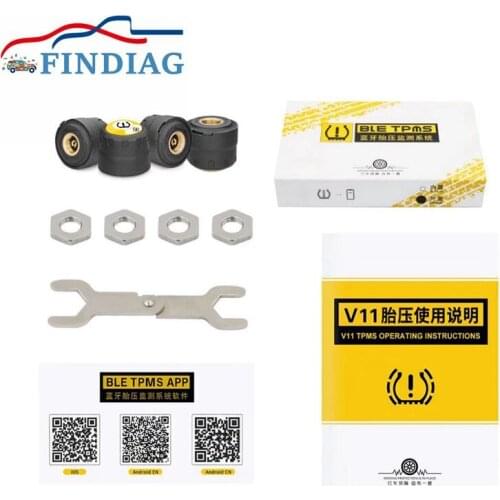 Universal TPMS Bluetooth 4.0 Sensor 4 Tire Pressure Sensor Support Android & IOS Mobile Phone Fast accurate Monitoring System