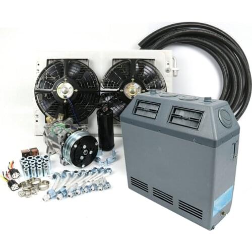 Universal 12V 24V Air Conditioning Evaporator Kit for Car Heavy Duty Truck Bus Van RV Motorhome Automotive A/C Air Conditioner