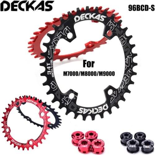 DECKAS MTB Bike Chainring 96BCD-S 32T/34T/36T/38T Cycling Narrow Wide Chainwheel Fits For SHIMANO