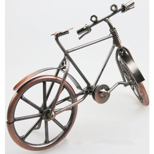 1PC Vintage Bicycle Model Creative Handicrafts Nostalgic Metal Bicycle Model Gift Decorative Iron Bike Craft MB 003