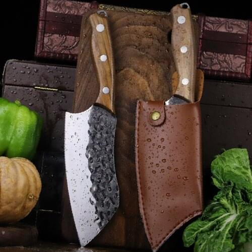 EVERRICH 6.8 "Japanese kitchen knife camping knife African pear wood handle hand forged sharp chefs knife boning knife