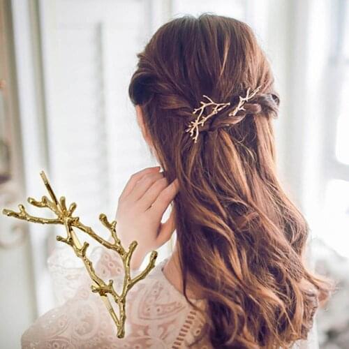 South Korea Jewelry Sianmei Alloy Side Clamping Clip Side Branches Antlers Jewelry Fashion Personality Princess Jewelry Hairpin