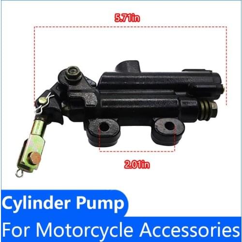 Rear Brake Master Cylinder Pump with Reservoir Motorcycle Spare Parts for 50cc 70cc 110cc Motorcycle Cylinder Quad Dirt Bike