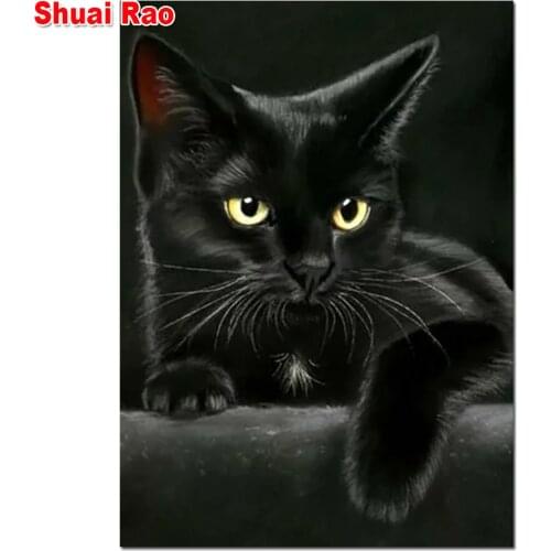 Animal black cat diamond painting,full,square,round diamond embroidery mosaic art diamond diy handwork cute pet puzzle diamant