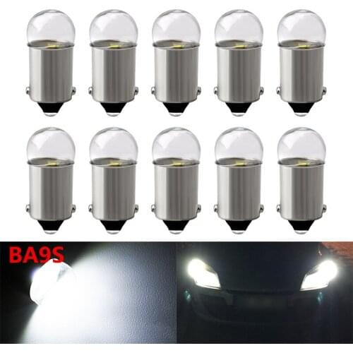 10Pcs BA9S T4W Led Car Bulbs T2W T3W H6W Interior Lamp BA9S Led License Plate Light 1 SMD 3030 Chips DC 12V White