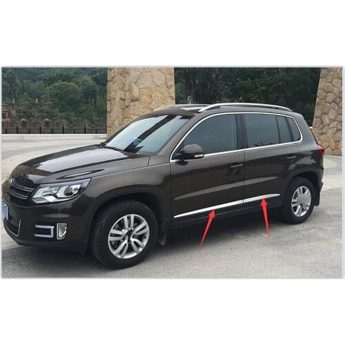 For Tiguan 2010-2017 High Quality body trim chrome door side molding,body side decoration moulding trim, stainless steel 4Pieces