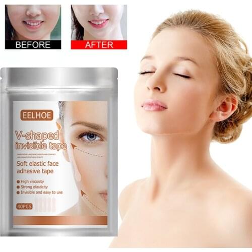 40Pcs V-Shape Face Lifting Patches Sticker Adhesive Tape Facial Beauty Tighten Tape Facial Skin Fast Lift Up Chin Face Lift Tool