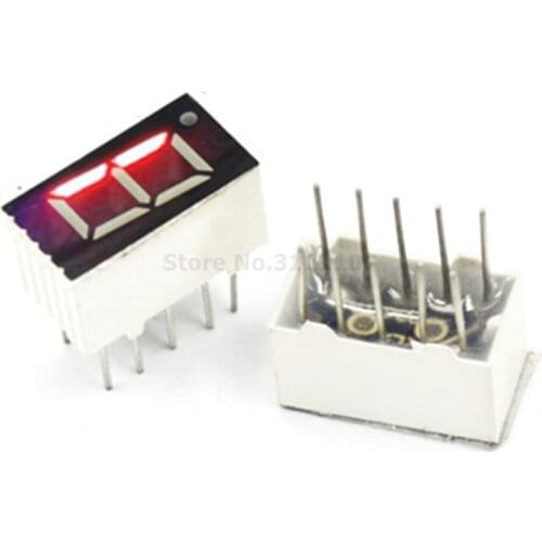 5PCS/LOT 1bit Common Anode Positive Digital Tube 0.36" 0.36in. Red LED Display 7 Segment Digit