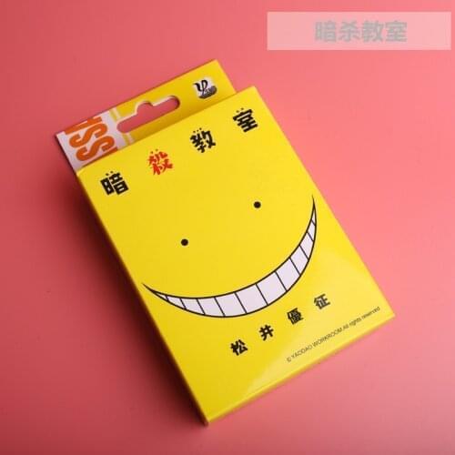 54pcs cards Anime cartoon Assassination Classroom Cosplay Board Game Cards Hardcover poker toy gift with box