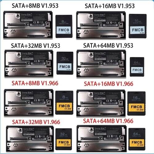SATA Interface Network Card Adapter Suitable For Sony PS2 Game Consoles Sata V1.953 V1.966 FMCB Memory Card 8MB 16MB 32MB 64MB