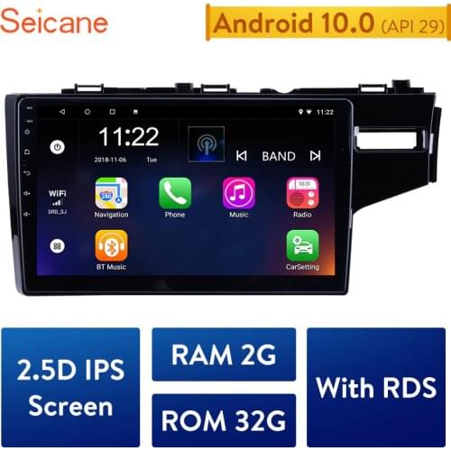 Seicane 10.1 Inch HD Quad-core 2din Android 10.0 Car Radio GPS Navigation System Multimedia Player For 2014 2015 HONDA JAZZ/FIT