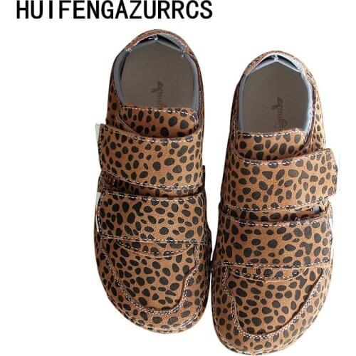 Careaymade-Korean version chic soft girl, female leather wild leopard casual shoes, velvet magic stickers, ugly shoes