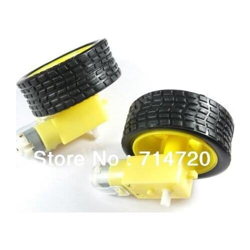 Biaxial reduction gear motor with tyre(2pcs/pack)