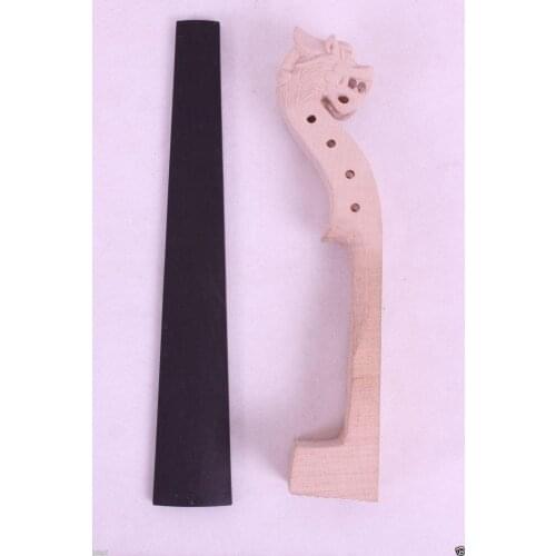 New 4/4 violin Neck hand carved Dragon Headstock Violin Fingerboard Maple Ebony