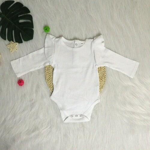 0-24M Newborn Baby Girls Boys Romper Long Sleeve Romper Jumpsuit Bodysuit Autumn Winter Cotton Solid Color Clothes